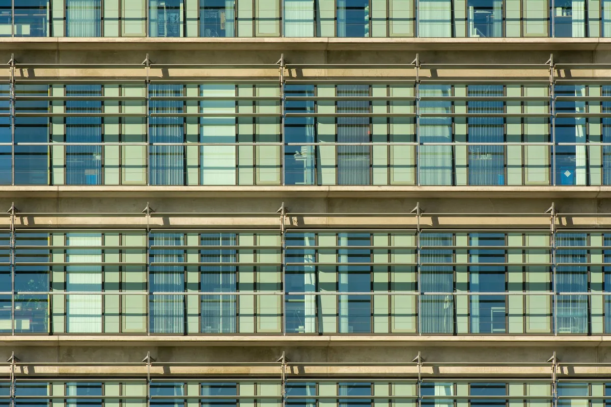 Clean room doors and flush double glazed windows integrated into modular wall panels