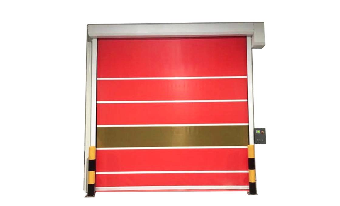 Puerta de alta velocidad de PVC con cortina flexible en una abertura interior
